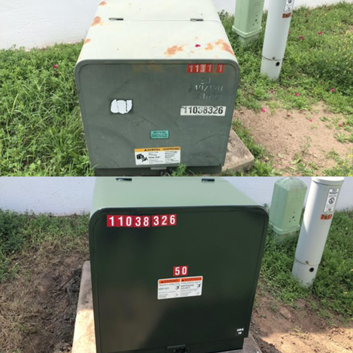 Before and After industrial painting transformer